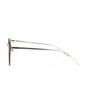 Flat Panel Unique Rimless Wire Bridge Horn Rim Sunglasses - Gold Brown - CY12O1NJIUQ $10.45 Rimless