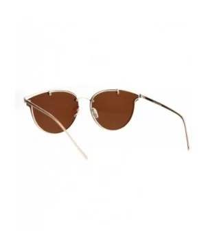 Flat Panel Unique Rimless Wire Bridge Horn Rim Sunglasses - Gold Brown - CY12O1NJIUQ $10.45 Rimless