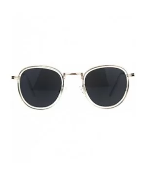 Retro Round Double Rim Reading Sunglasses - Gold Clear Black - C7180ZHQ5YI $7.01 Round