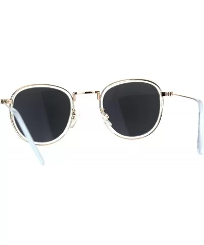 Retro Round Double Rim Reading Sunglasses - Gold Clear Black - C7180ZHQ5YI $7.01 Round