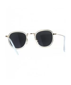 Retro Round Double Rim Reading Sunglasses - Gold Clear Black - C7180ZHQ5YI $7.01 Round