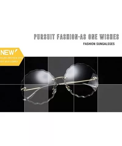 Round Oversized Sunglasses for Women New Fashion Glasses Uv Protection Metal Frame AC Lens MLS2203 - Grey - C718UXT9T45 $7.59...