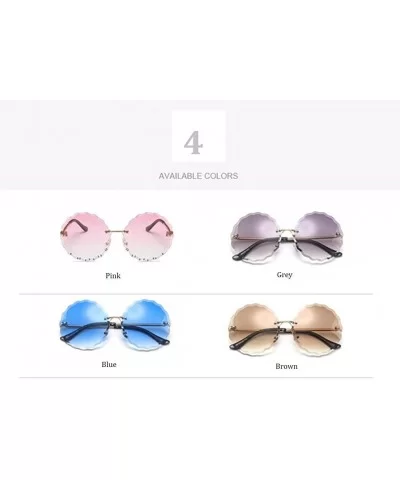 Round Oversized Sunglasses for Women New Fashion Glasses Uv Protection Metal Frame AC Lens MLS2203 - Grey - C718UXT9T45 $7.59...