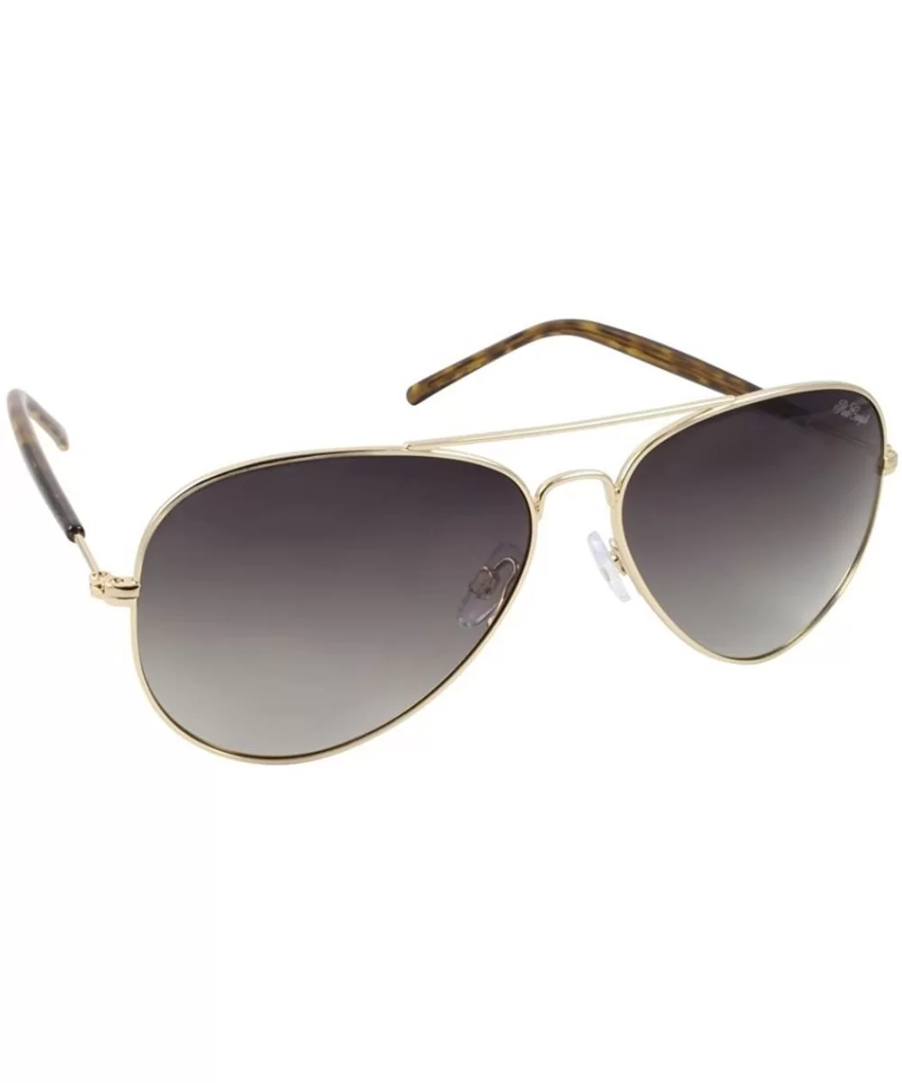 Women's Champagne Polarized Aviator Sunglasses - Light Gold Frame/Yellow Demi Temples - 58mm - CO1808NZ4WM $35.14 Aviator