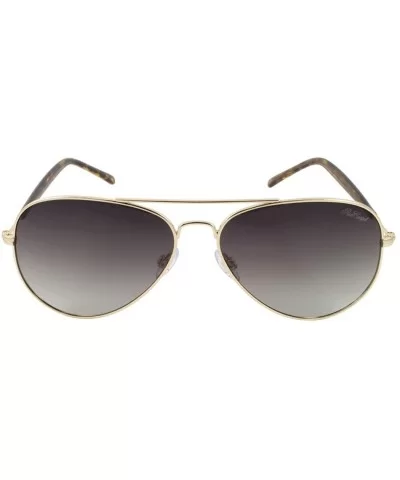 Women's Champagne Polarized Aviator Sunglasses - Light Gold Frame/Yellow Demi Temples - 58mm - CO1808NZ4WM $35.14 Aviator