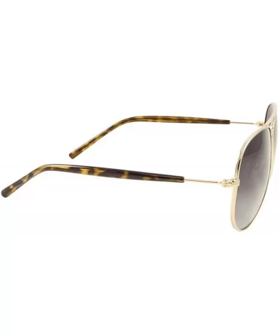 Women's Champagne Polarized Aviator Sunglasses - Light Gold Frame/Yellow Demi Temples - 58mm - CO1808NZ4WM $35.14 Aviator