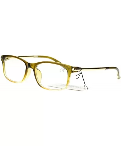 Womens Designer Fashion Sexy Narrow Rectangular Plastic Clear Lens Eye Glasses - Green - CC11TDG8RDL $8.30 Rectangular