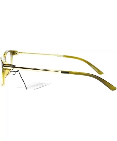 Womens Designer Fashion Sexy Narrow Rectangular Plastic Clear Lens Eye Glasses - Green - CC11TDG8RDL $8.30 Rectangular