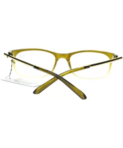 Womens Designer Fashion Sexy Narrow Rectangular Plastic Clear Lens Eye Glasses - Green - CC11TDG8RDL $8.30 Rectangular