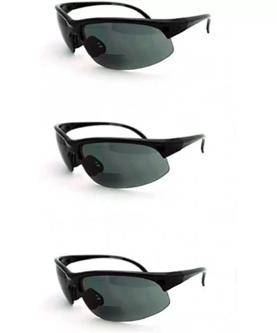 3 Pairs Men and Women Sunglasses with Bifocal Reading Lens Half Rim Sports Fashion - Black - CG12EM1BQ11 $23.71 Semi-rimless