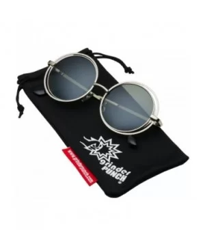 Women's Midsized Metal Wire Frame Round Sunglasses Glam - Silver Green - CR12EGP130R $9.63 Oversized