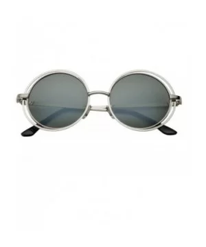 Women's Midsized Metal Wire Frame Round Sunglasses Glam - Silver Green - CR12EGP130R $9.63 Oversized