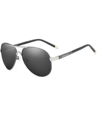 Mens Brand Aviator Polarized Sunglasses Fashion Design For Men - Gun/Gray - CH18GOWEXHI $11.67 Square