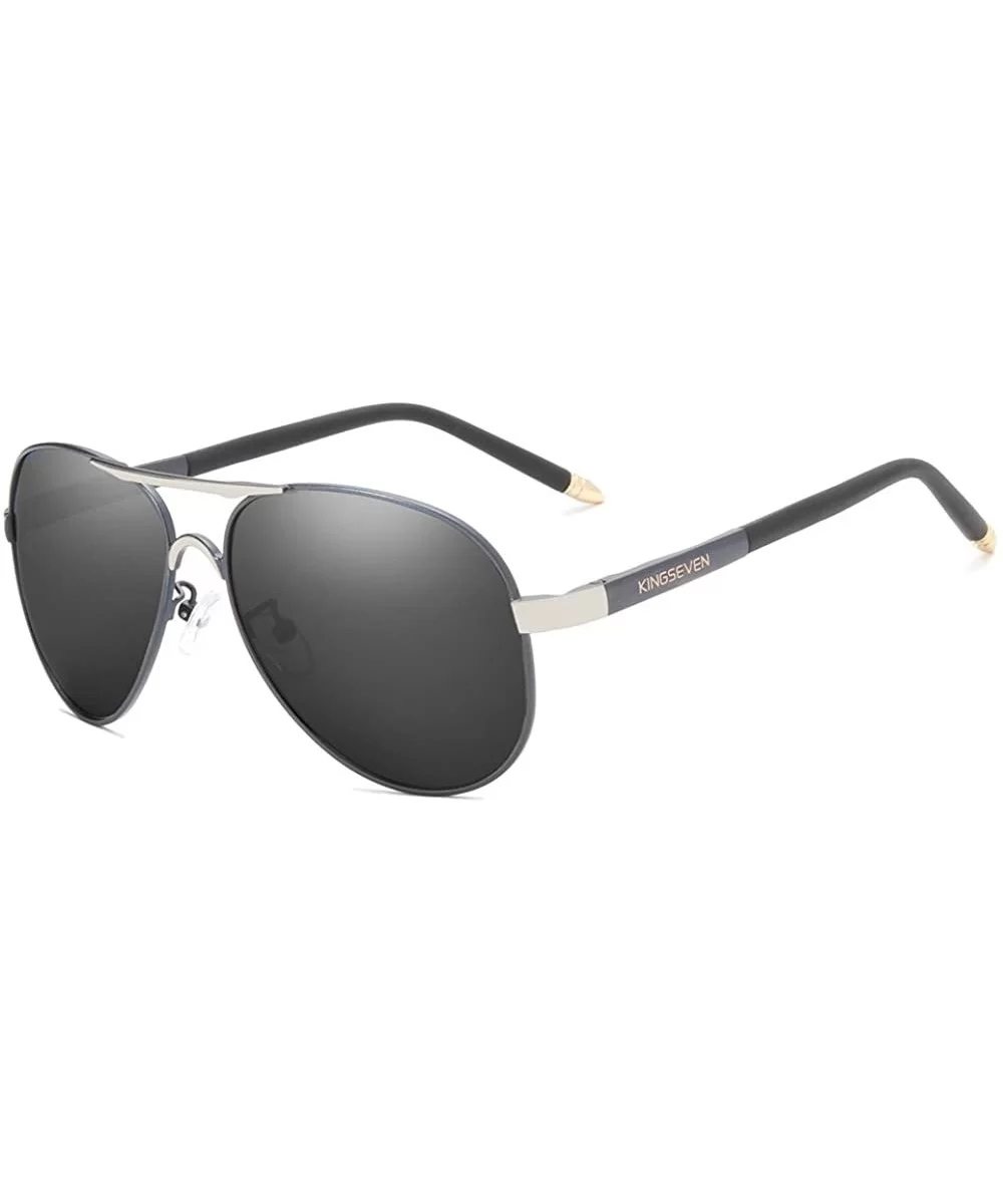 Mens Brand Aviator Polarized Sunglasses Fashion Design For Men - Gun/Gray - CH18GOWEXHI $11.67 Square