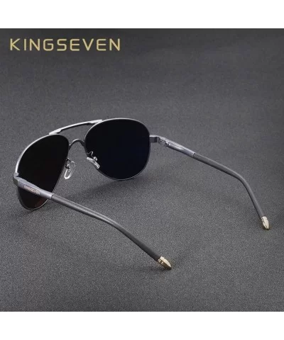 Mens Brand Aviator Polarized Sunglasses Fashion Design For Men - Gun/Gray - CH18GOWEXHI $11.67 Square