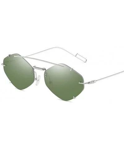 Claw Rimless Sunglasses Designer Sunglasses Women Men Shades Clear Lens Sun Glasses Eyewear - 1 - CE18Y8AXNUC $15.56 Rectangular