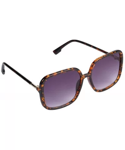 Retro Oversized Square for Women with Flat Lens Sunglasses IL1037 - Tortoise/ Grey - C218YACN58K $7.99 Oversized