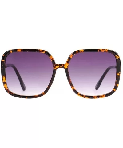 Retro Oversized Square for Women with Flat Lens Sunglasses IL1037 - Tortoise/ Grey - C218YACN58K $7.99 Oversized