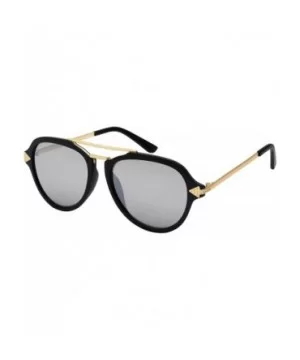 Modern Aviators with Color Mirror Lenses 541039-REV - Matte Black - C512IRVJEM5 $7.52 Aviator