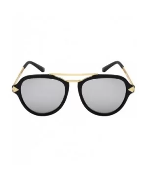 Modern Aviators with Color Mirror Lenses 541039-REV - Matte Black - C512IRVJEM5 $7.52 Aviator