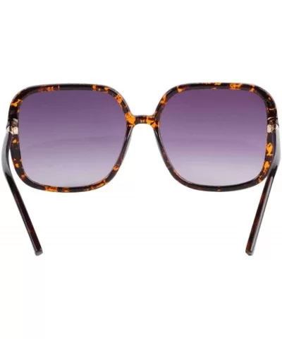 Retro Oversized Square for Women with Flat Lens Sunglasses IL1037 - Tortoise/ Grey - C218YACN58K $7.99 Oversized