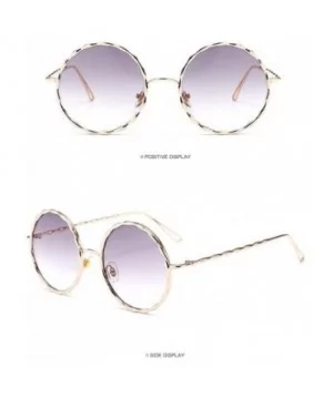 Round Oversized Sunglasses for Women Diamond Classic UV400 Shades - Purple - CO18NC9I2UH $5.67 Semi-rimless