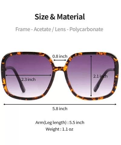 Retro Oversized Square for Women with Flat Lens Sunglasses IL1037 - Tortoise/ Grey - C218YACN58K $7.99 Oversized