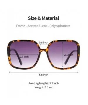 Retro Oversized Square for Women with Flat Lens Sunglasses IL1037 - Tortoise/ Grey - C218YACN58K $7.99 Oversized