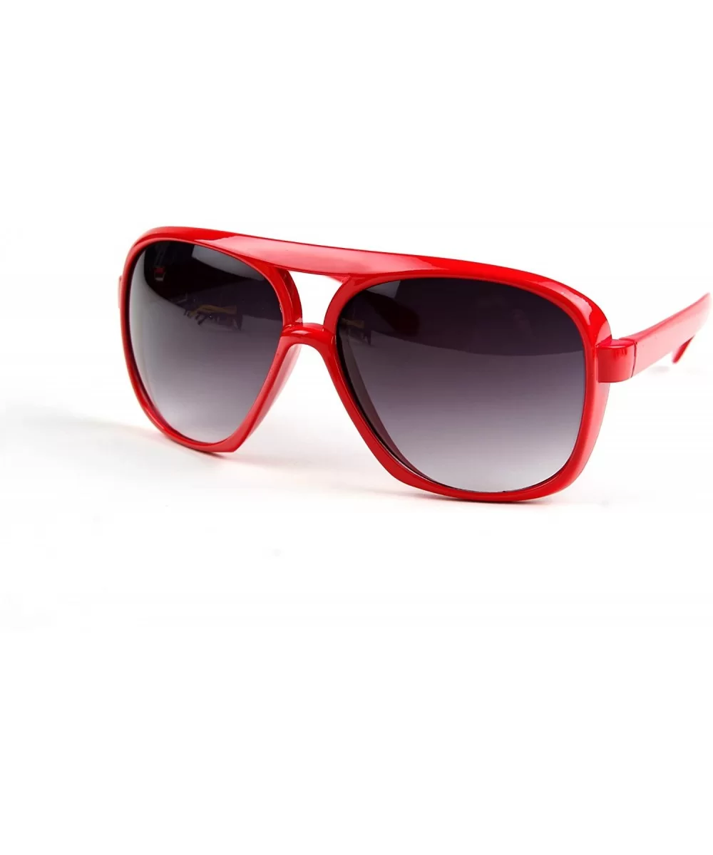 Unisex Sporty Fashion Aviator Sunglasses P1065 - Red-gradientsmoke Lens - C911CE3B0AL $10.79 Aviator