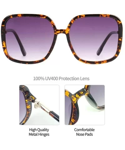 Retro Oversized Square for Women with Flat Lens Sunglasses IL1037 - Tortoise/ Grey - C218YACN58K $7.99 Oversized