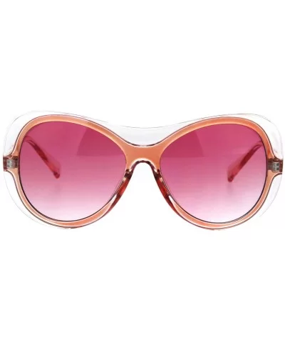 Womens Retro Fashion Sunglasses Clear Outline Double Frame UV 400 - Clear Pink (Pink) - CE18K6WGC84 $6.55 Butterfly