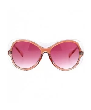 Womens Retro Fashion Sunglasses Clear Outline Double Frame UV 400 - Clear Pink (Pink) - CE18K6WGC84 $6.55 Butterfly