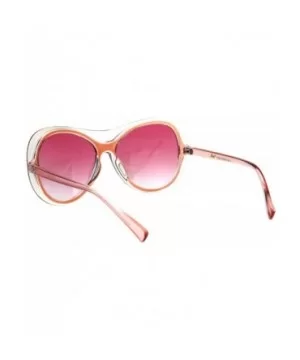 Womens Retro Fashion Sunglasses Clear Outline Double Frame UV 400 - Clear Pink (Pink) - CE18K6WGC84 $6.55 Butterfly