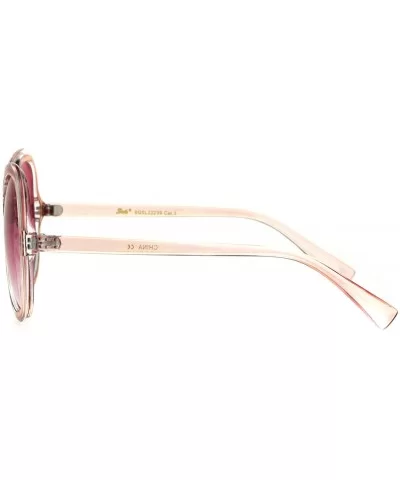 Womens Retro Fashion Sunglasses Clear Outline Double Frame UV 400 - Clear Pink (Pink) - CE18K6WGC84 $6.55 Butterfly