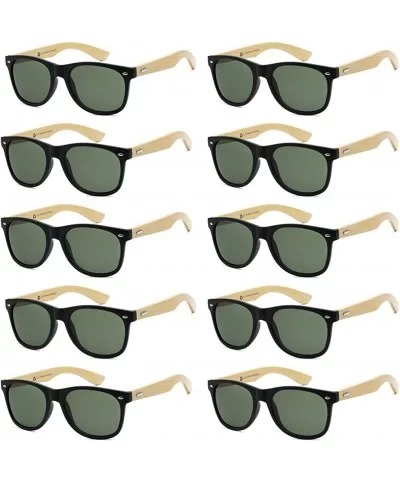 Wholesale Bamboo Sunglasses Eco Friendly Modern Retro 80's Classic - 10 Pack - Matte Black - Olive Lens - C7182DT92TK $20.41 ...