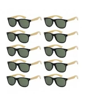 Wholesale Bamboo Sunglasses Eco Friendly Modern Retro 80's Classic - 10 Pack - Matte Black - Olive Lens - C7182DT92TK $20.41 ...