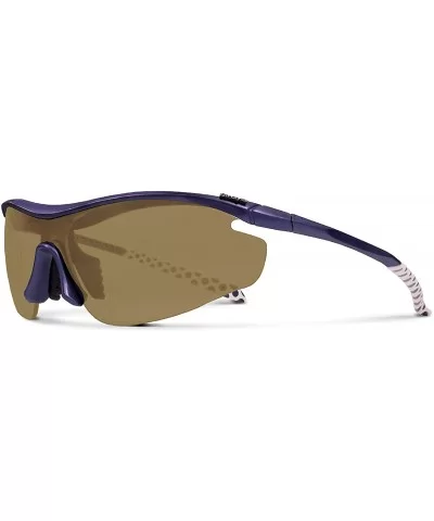 Zeta Purple Hiking/Mountain Biking Sunglasses with ZEISS P8010 Brown Tri-flection Lenses - CK18KMKOE4N $14.75 Sport