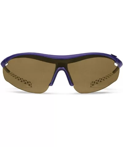 Zeta Purple Hiking/Mountain Biking Sunglasses with ZEISS P8010 Brown Tri-flection Lenses - CK18KMKOE4N $14.75 Sport