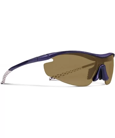 Zeta Purple Hiking/Mountain Biking Sunglasses with ZEISS P8010 Brown Tri-flection Lenses - CK18KMKOE4N $14.75 Sport