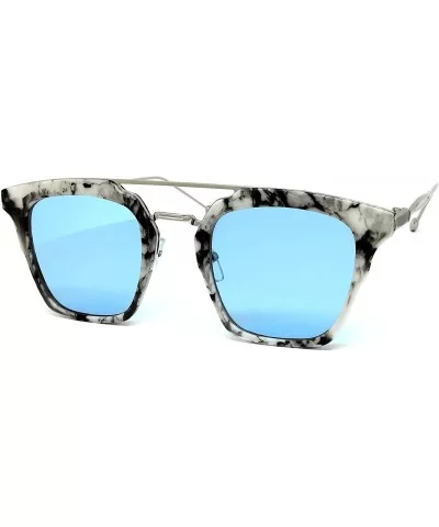 7122 Premium Retro Tint Funky Fashion Candy Flat Top Aviator Sunglasses - Premium - CE183LUAWZ7 $15.30 Aviator