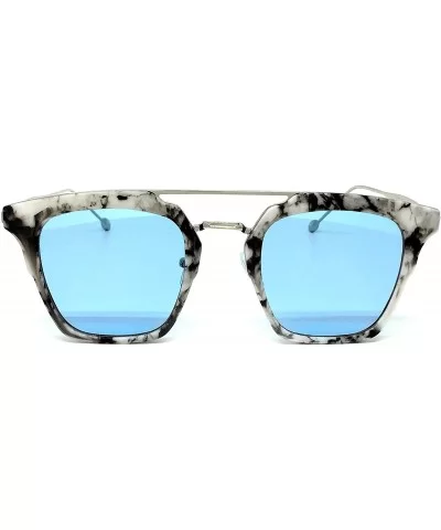 7122 Premium Retro Tint Funky Fashion Candy Flat Top Aviator Sunglasses - Premium - CE183LUAWZ7 $15.30 Aviator