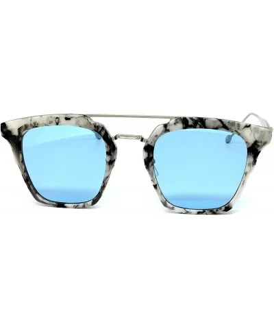 7122 Premium Retro Tint Funky Fashion Candy Flat Top Aviator Sunglasses - Premium - CE183LUAWZ7 $15.30 Aviator