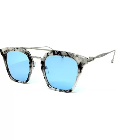 7122 Premium Retro Tint Funky Fashion Candy Flat Top Aviator Sunglasses - Premium - CE183LUAWZ7 $15.30 Aviator