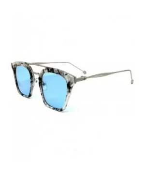 7122 Premium Retro Tint Funky Fashion Candy Flat Top Aviator Sunglasses - Premium - CE183LUAWZ7 $15.30 Aviator