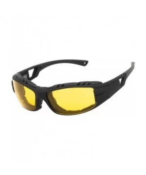 Airdam Sunglasses Motorcycle Riding- Sports- Driving- Cycling Wrap - Black - Yellow - CY196MUS2LY $15.44 Sport