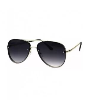 Luxury Rimless Designer Mod Metal Rim Pilots Sunglasses - Gold Smoke - CU187UY20RR $8.46 Rimless