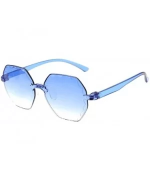 Retro Sunglasses Summer Frameless Sunglasses Colorful Fashion Shades Rimless Sunglasses - Sky Blue - CM19007L4RO $6.54 Rimless