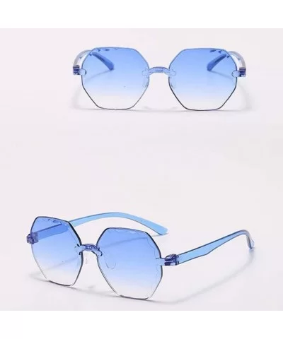 Retro Sunglasses Summer Frameless Sunglasses Colorful Fashion Shades Rimless Sunglasses - Sky Blue - CM19007L4RO $6.54 Rimless