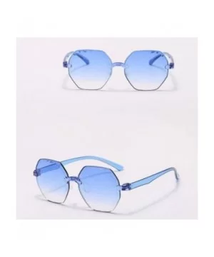 Retro Sunglasses Summer Frameless Sunglasses Colorful Fashion Shades Rimless Sunglasses - Sky Blue - CM19007L4RO $6.54 Rimless