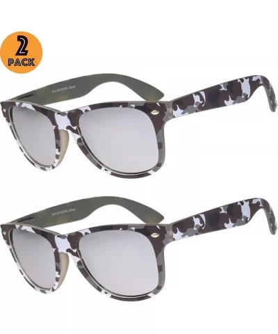 Camo Print Mirror Lens Rubber Sunglasses Camouflage for Men Women - Exquisite Packaging - 24 Grey Camo - CH195IOC6R7 $11.57 R...